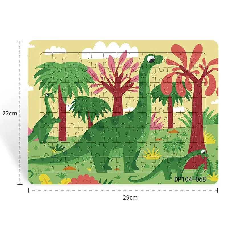 Dinosaur Paper Plate Puzzle 104 Pieces for Boys Girls 6-9 Years
