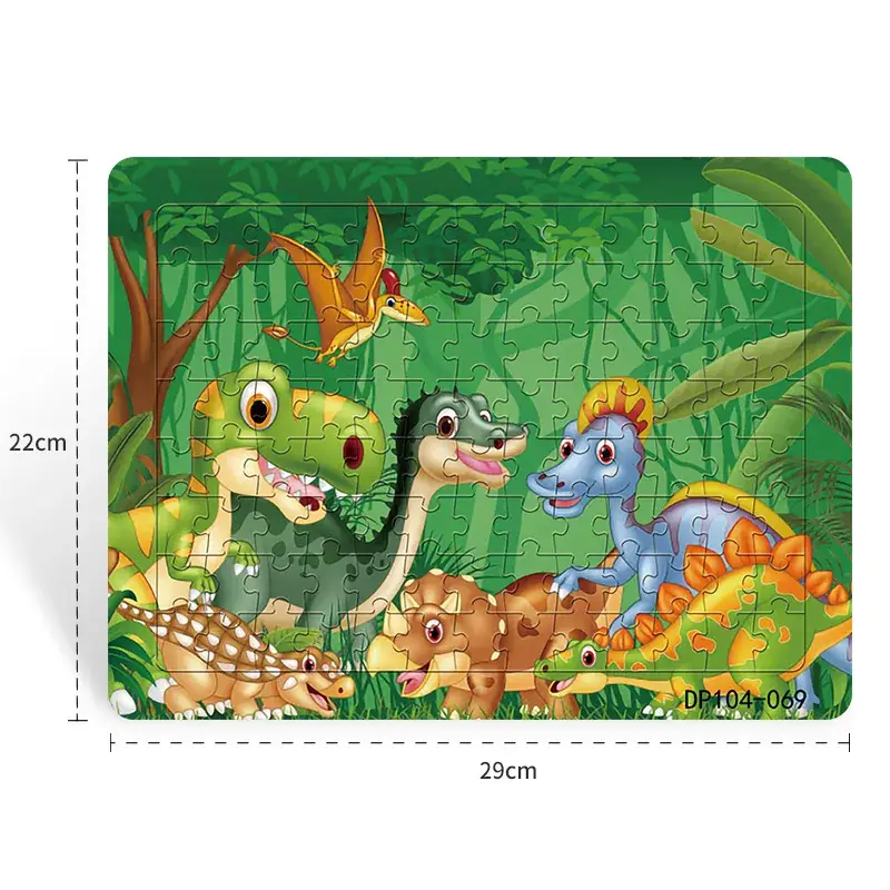 Dinosaur Paper Plate Puzzle 104 Pieces for Boys Girls 6-9 Years