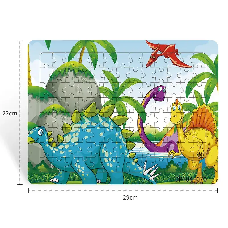 Dinosaur Paper Plate Puzzle 104 Pieces for Boys Girls 6-9 Years