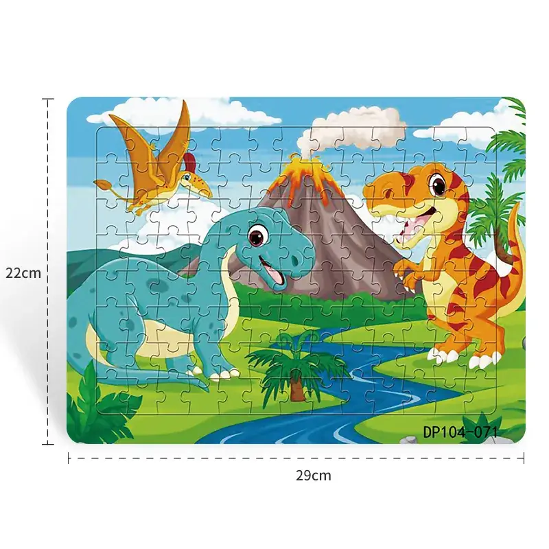 Dinosaur Paper Plate Puzzle 104 Pieces for Boys Girls 6-9 Years