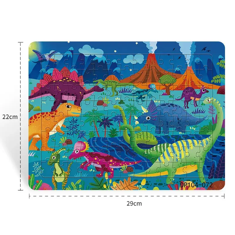 Dinosaur Paper Plate Puzzle 104 Pieces for Boys Girls 6-9 Years