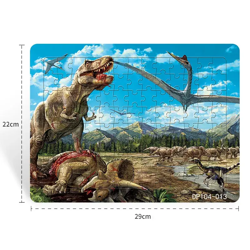 Dinosaur Paper Plate Puzzle 104 Pieces for Boys Girls 6-9 Years