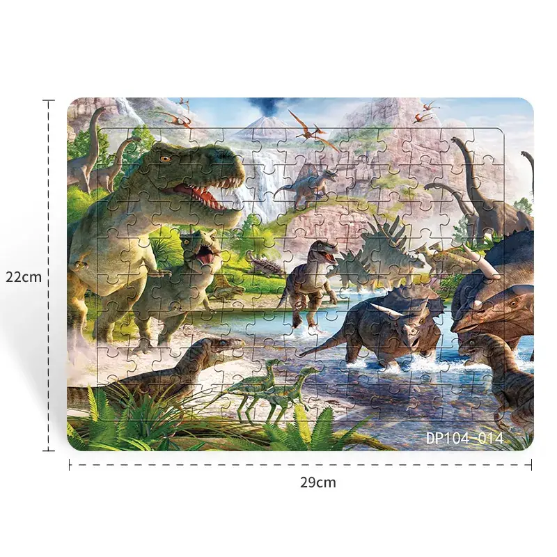Dinosaur Paper Plate Puzzle 104 Pieces for Boys Girls 6-9 Years