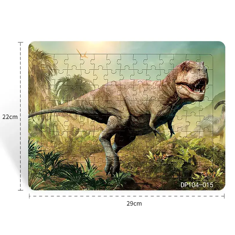 Dinosaur Paper Plate Puzzle 104 Pieces for Boys Girls 6-9 Years