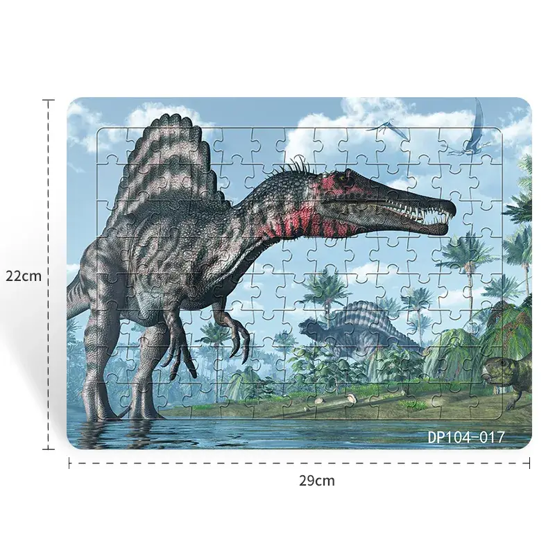 Dinosaur Paper Plate Puzzle 104 Pieces for Boys Girls 6-9 Years