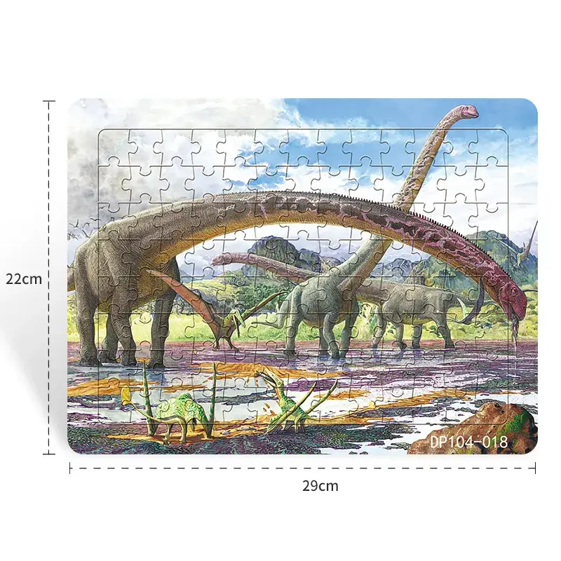 Dinosaur Paper Plate Puzzle 104 Pieces for Boys Girls 6-9 Years