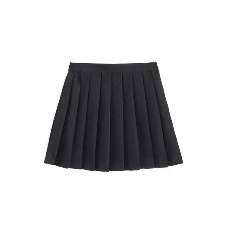 Women Pleated Skirt Large Solid Color Korean Style - Image 13