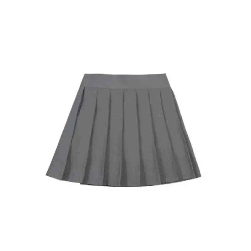 Women Pleated Skirt Large Solid Color Korean Style — feature 2