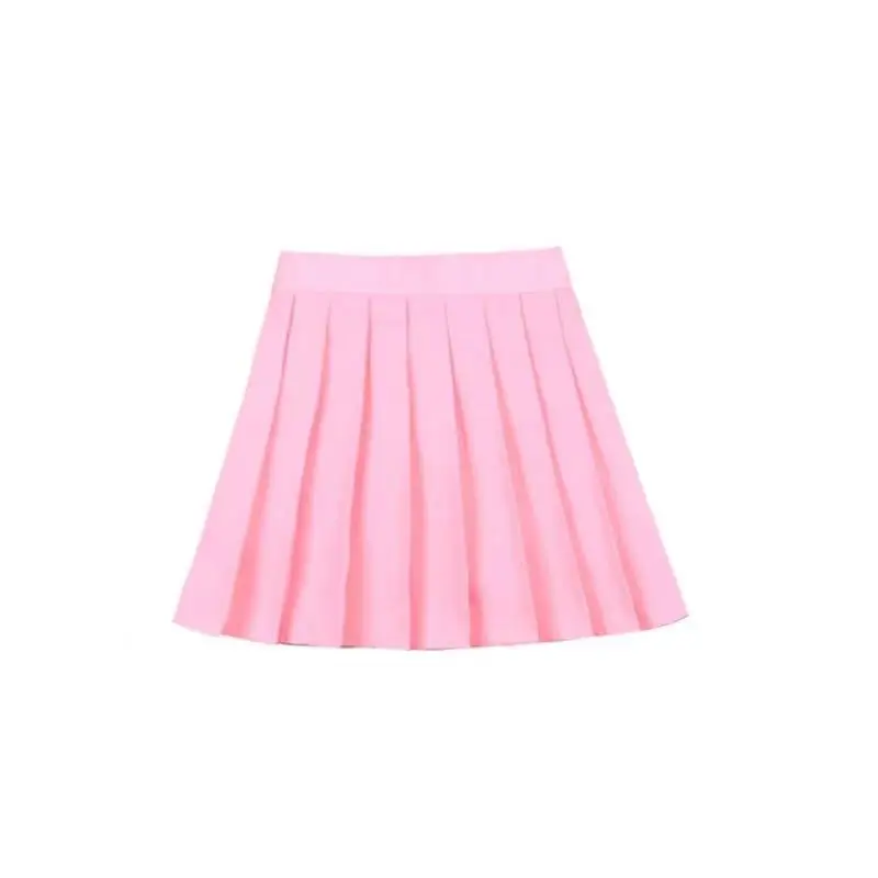 Women Pleated Skirt Large Solid Color Korean Style — feature 4