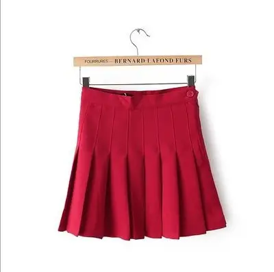 Women Pleated Skirt Large Solid Color Korean Style - Image 2