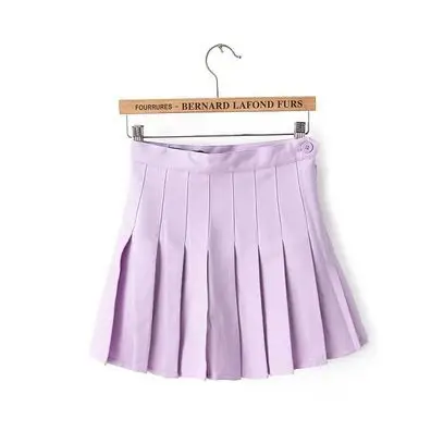 Women Pleated Skirt Large Solid Color Korean Style - Image 3