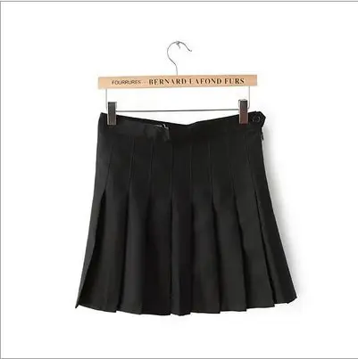 Women Pleated Skirt Large Solid Color Korean Style - Image 4