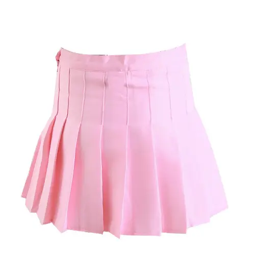 Women Pleated Skirt Large Solid Color Korean Style - Image 5