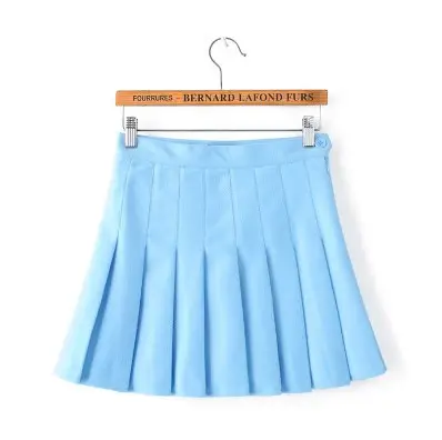 Women Pleated Skirt Large Solid Color Korean Style - Image 6