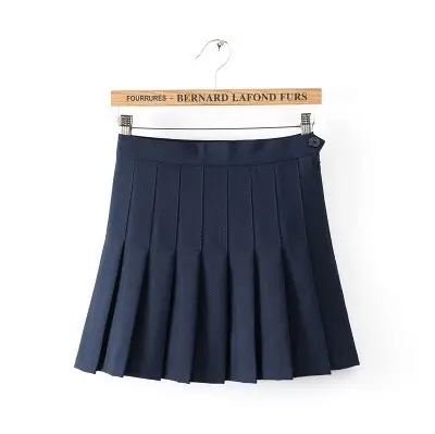 Women Pleated Skirt Large Solid Color Korean Style - Image 7