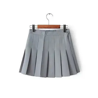 Women Pleated Skirt Large Solid Color Korean Style - Image 8