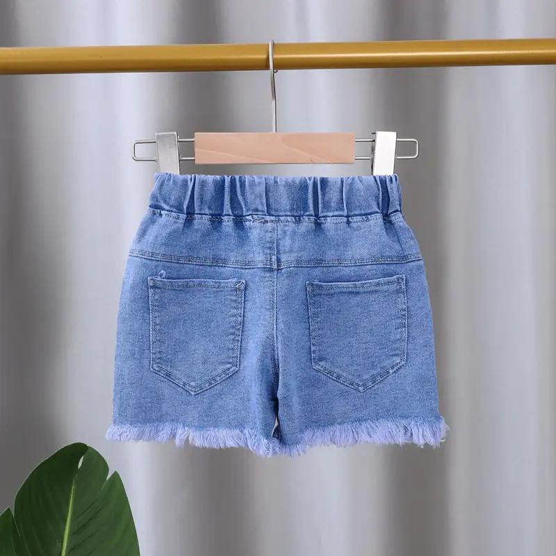 2025 Summer Girls Denim Shorts Mid-Pants Beach Wear - Image 5