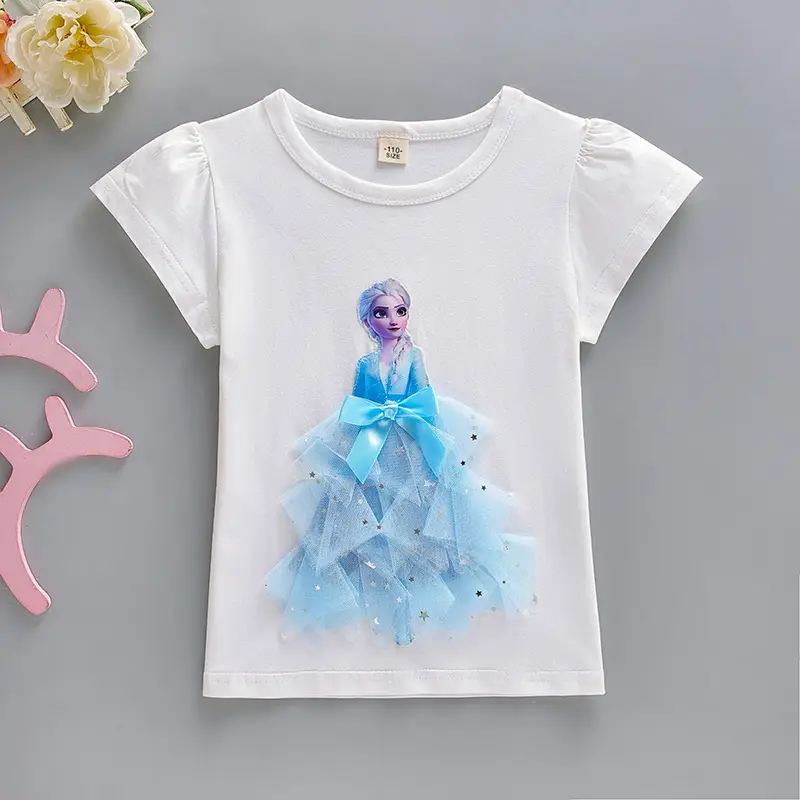 Girls Frozen Aisha Short Sleeve Cotton T-Shirt Pink - Image 12