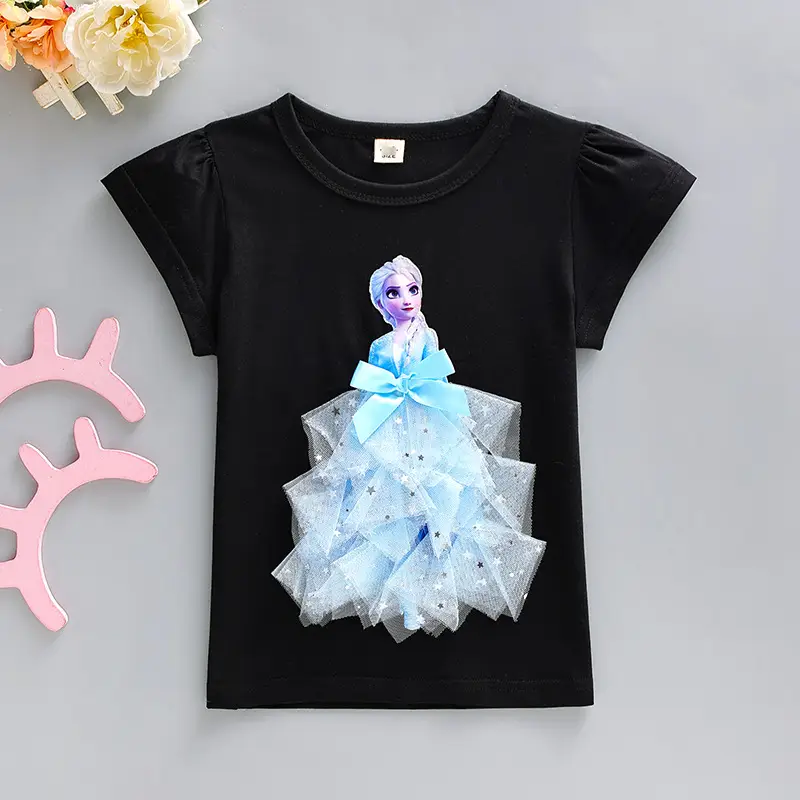 Girls Frozen Aisha Short Sleeve Cotton T-Shirt Pink - Image 14