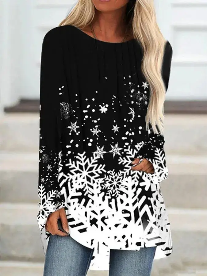 Women Printed Pullover Long Sleeve Abstract Pattern - Image 12