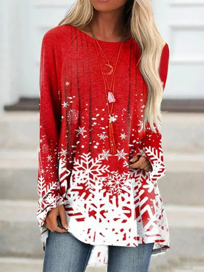 Women Printed Pullover Long Sleeve Abstract Pattern - Image 14