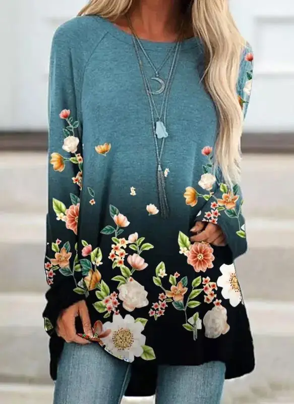 Women Printed Pullover Long Sleeve Abstract Pattern - Image 16