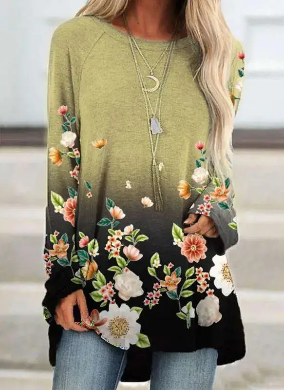 Women Printed Pullover Long Sleeve Abstract Pattern - Image 17