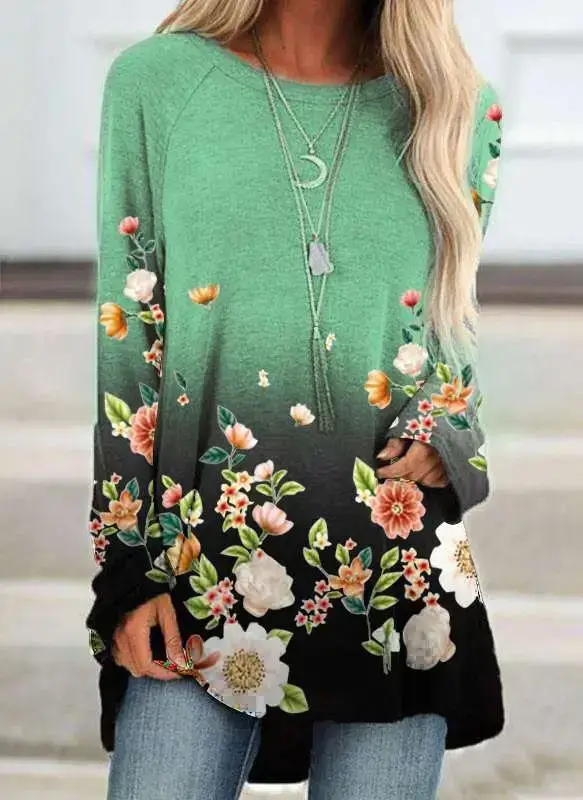 Women Printed Pullover Long Sleeve Abstract Pattern - Image 18