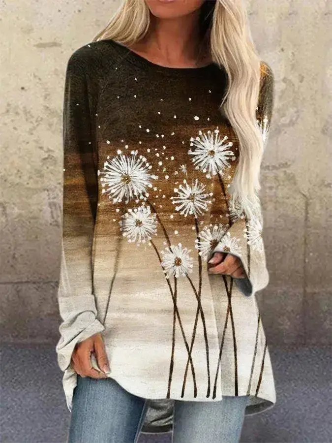 Women Printed Pullover Long Sleeve Abstract Pattern - Image 19