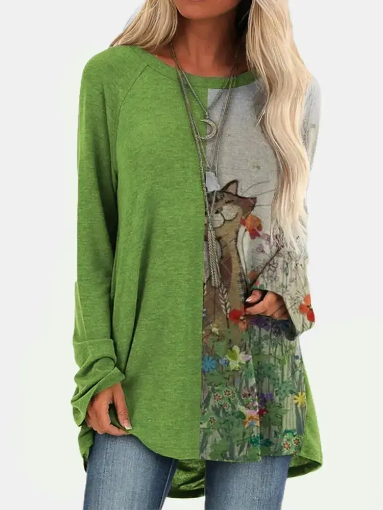 Women Printed Pullover Long Sleeve Abstract Pattern - Image 26