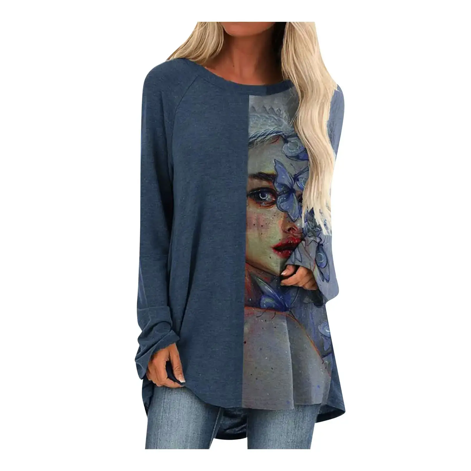 Women Printed Pullover Long Sleeve Abstract Pattern - Image 32