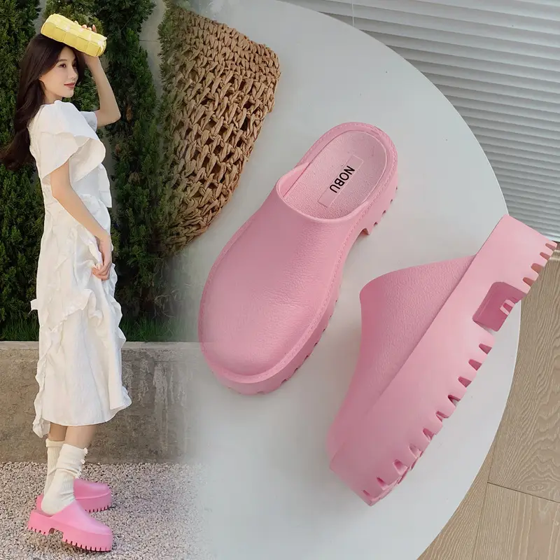 Women's Korean Style Thick Heeled Sandals Orange