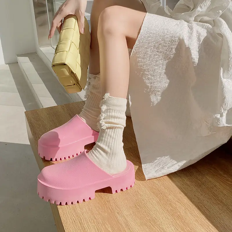 Women's Korean Style Thick Heeled Sandals Orange