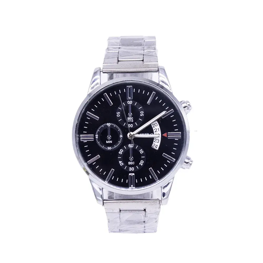 Men's Stainless Steel Chronograph Wristwatch White Dial - Image 3