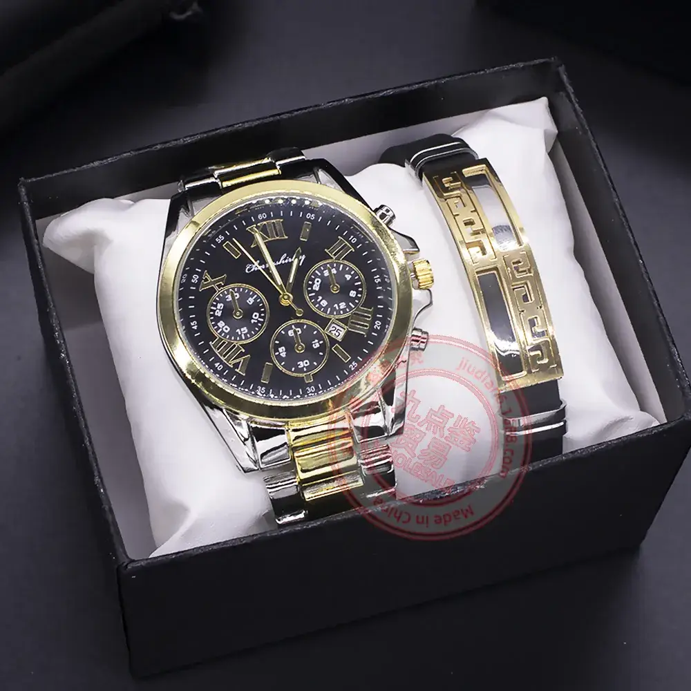Men's Stainless Steel Chronograph Wristwatch White Dial — feature 3