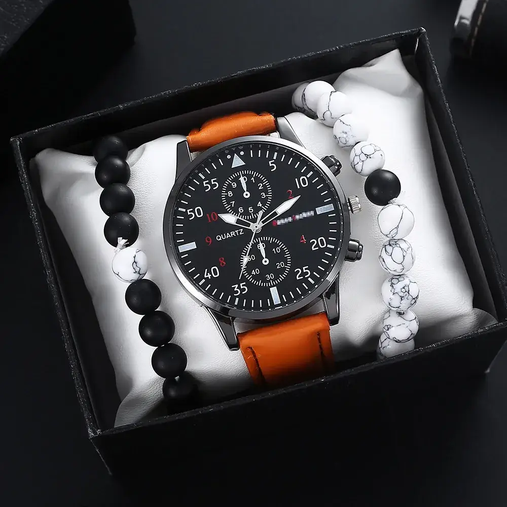 Men's Stainless Steel Chronograph Wristwatch White Dial — feature 7