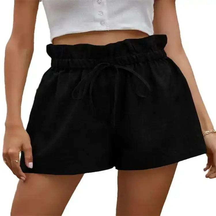 Women High Waist Tie Shorts Maroon 2026 - Image 10