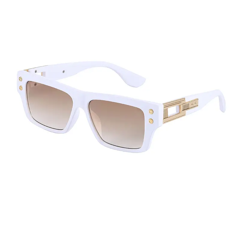Men European Square Frame Sunglasses with Dark Tint