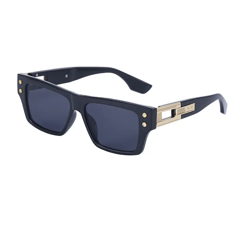 Men European Square Frame Sunglasses with Dark Tint
