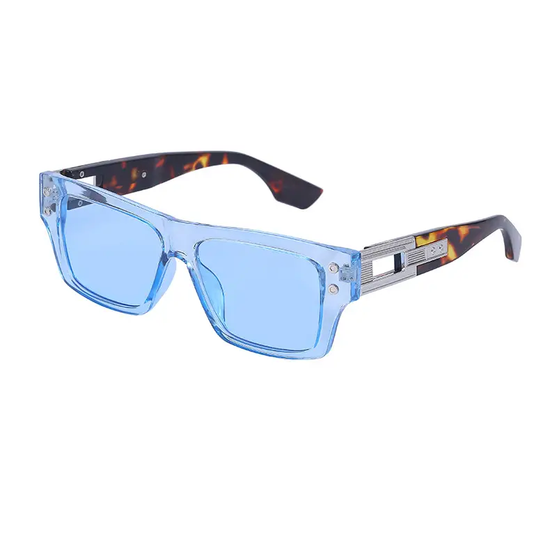 Men European Square Frame Sunglasses with Dark Tint