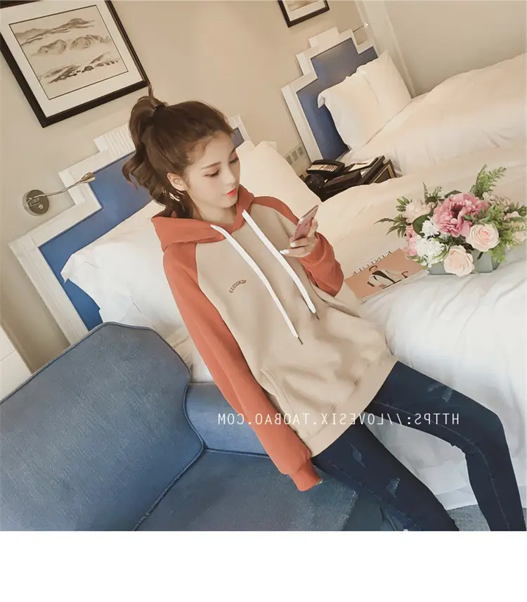 2022 Korean Style Velvet Hooded Sweatshirt Women — feature 7