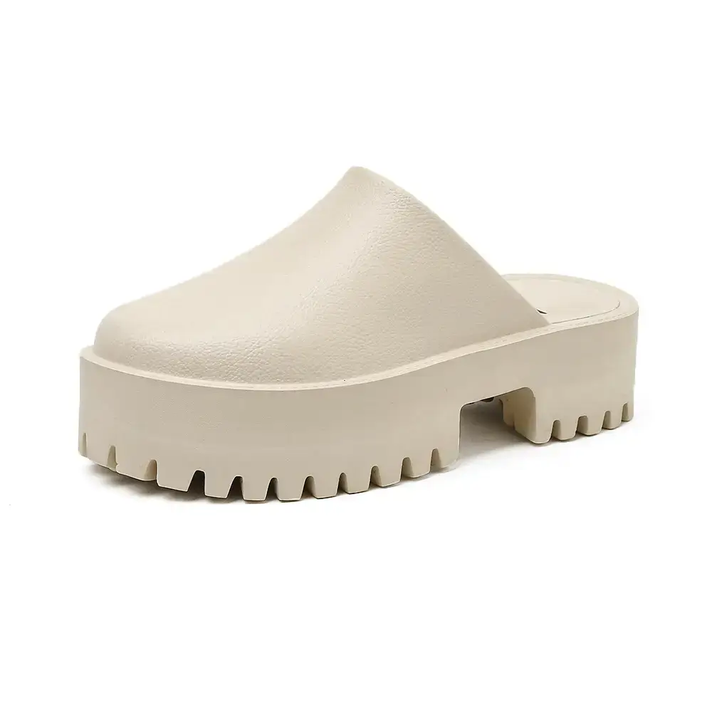 Women's Green Thick Platform Slippers 2023