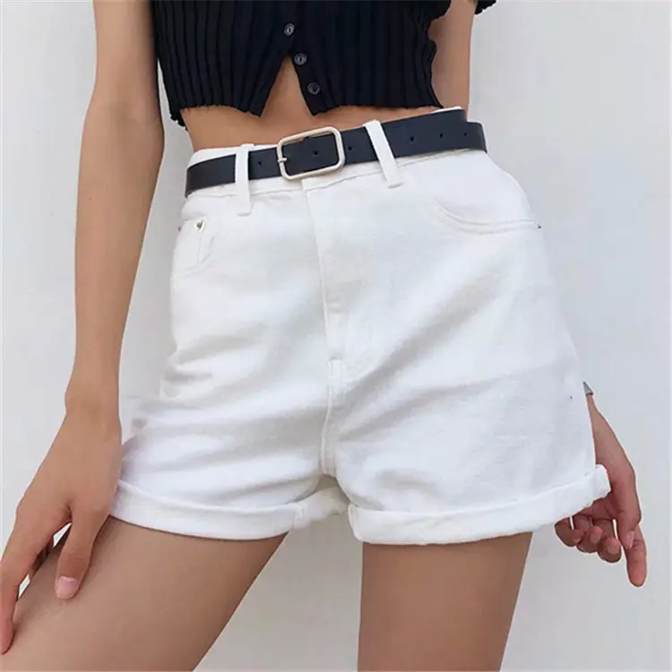 Women Black Denim Shorts High Waist Slimming Casual - Image 7