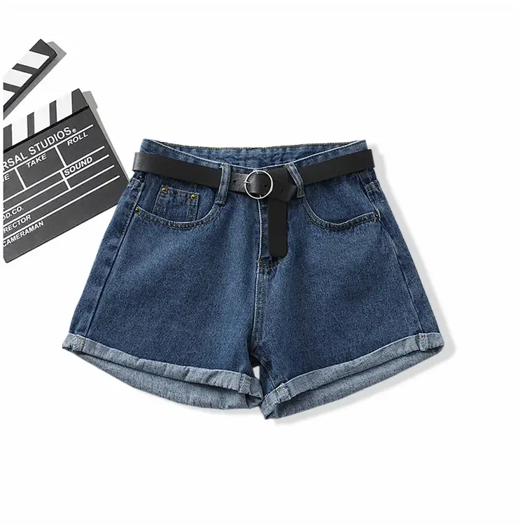 Women Black Denim Shorts High Waist Slimming Casual - Image 4
