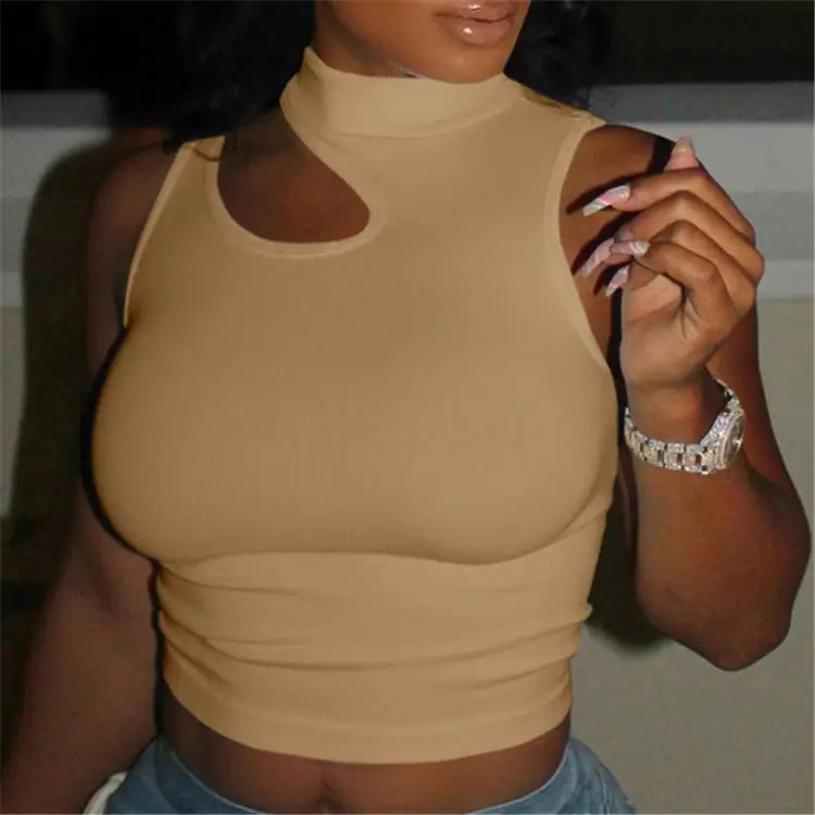 Off-Shoulder High-Elastic Vest Fitness Bottoming Crew Neck Shirt - Image 3