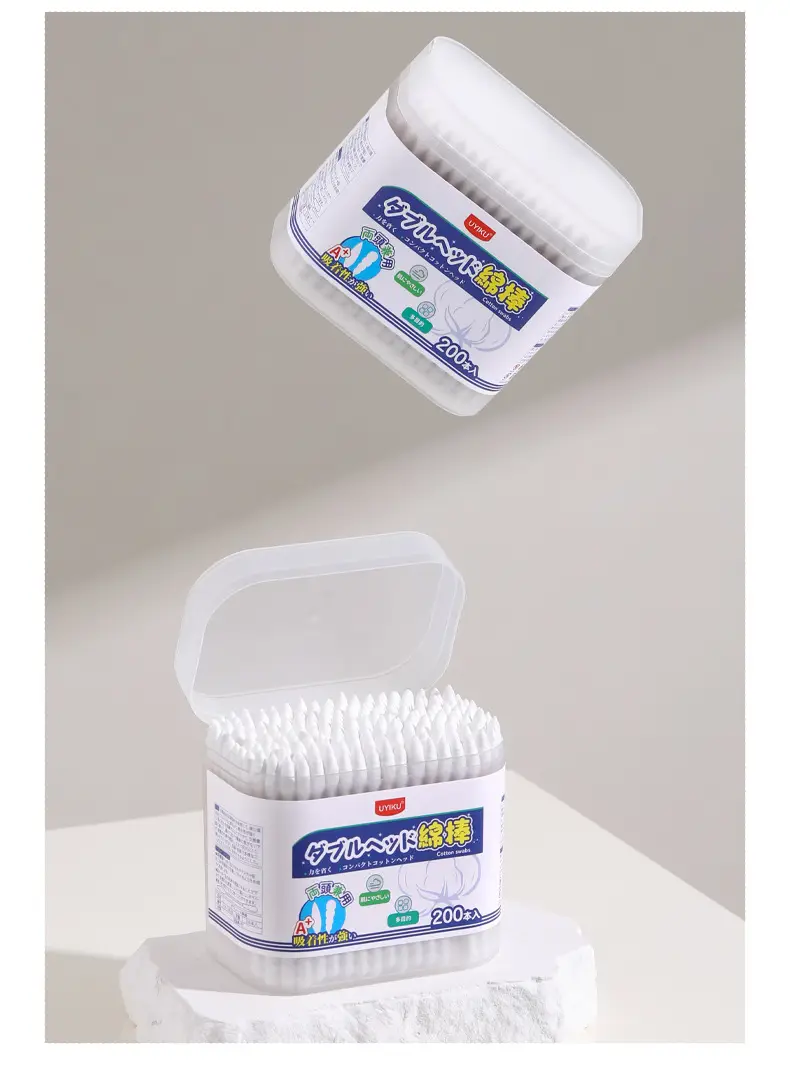 Uyiku Cotton Swabs Double End Wooden Stick Ear Cleaning Makeup Removal — feature 14