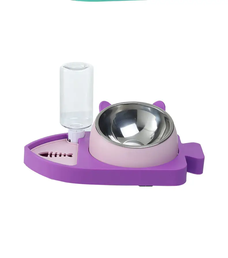 New three-in-one small fish shape feeding water dispenser non-wet mouth automatic water renewal cat bowl dog basin water dispenser dog bowl — feature 10