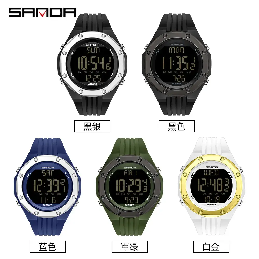 Sanda Digital Men's Watch Black 77WPM - Image 7