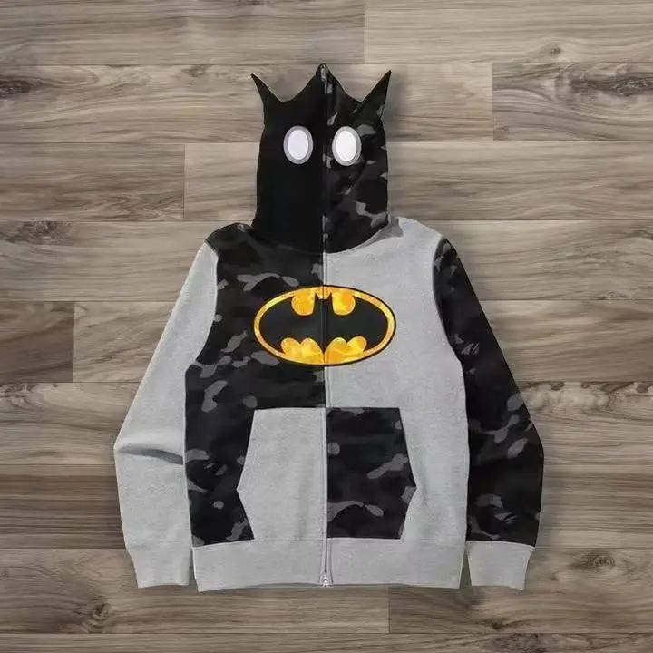 Batman Camo Hoodie Youth Casual Zipper - Image 8