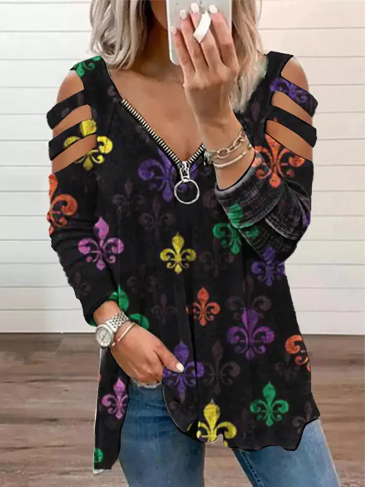 2024 Rugby Letter Print Long Sleeve Women's T-Shirt - Image 4